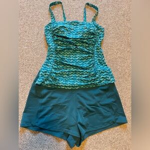 LL Bean Teal Swim Tank & Shorts